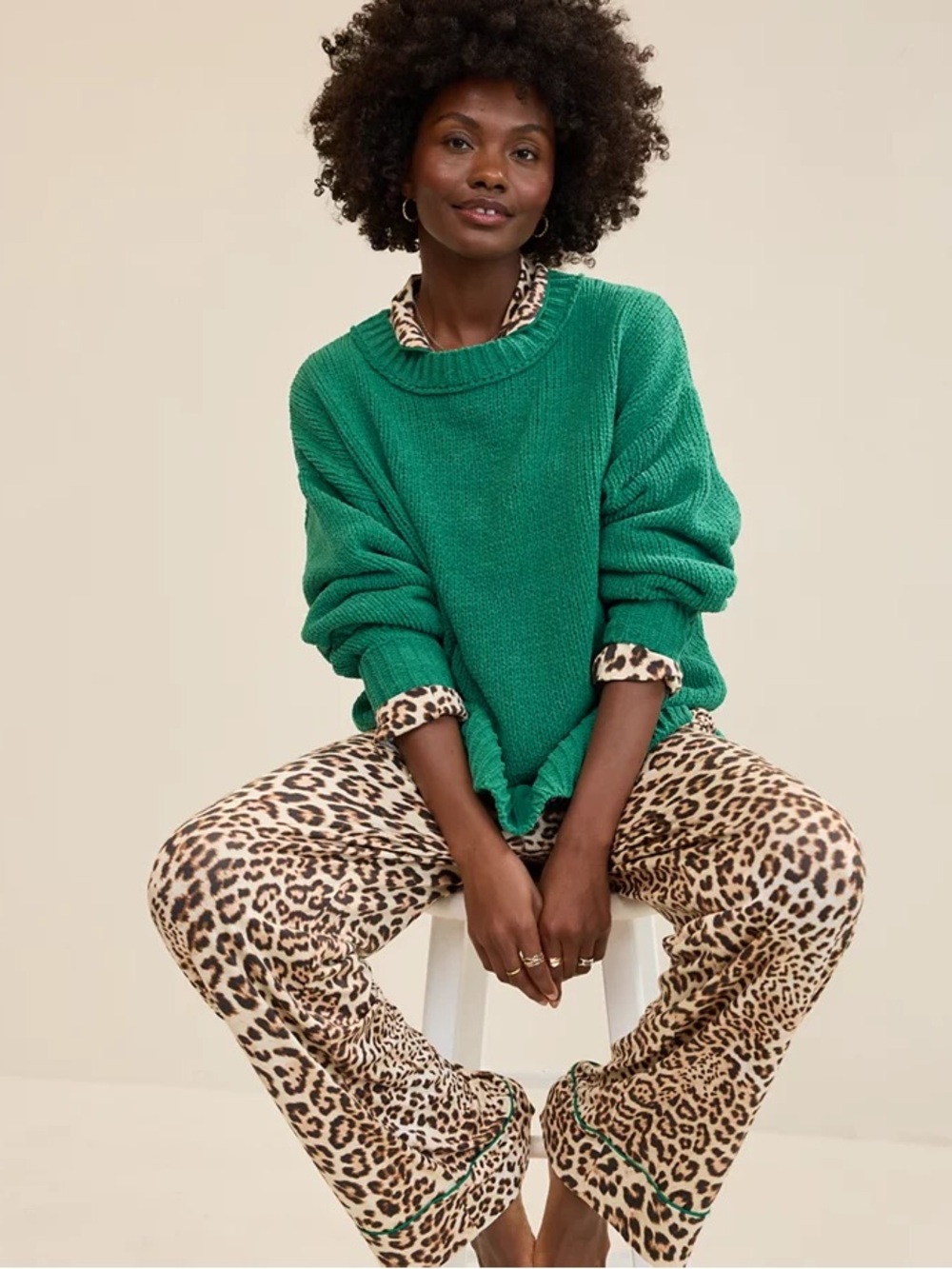 NWT Everglade Green Cozy Chenille Crewneck Sweater